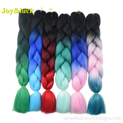 Jumbo Braids Wholesale Price Ombre Colors Hair for Women 24inches Long Twist Braids Synthetic Braiding Hair Extentions